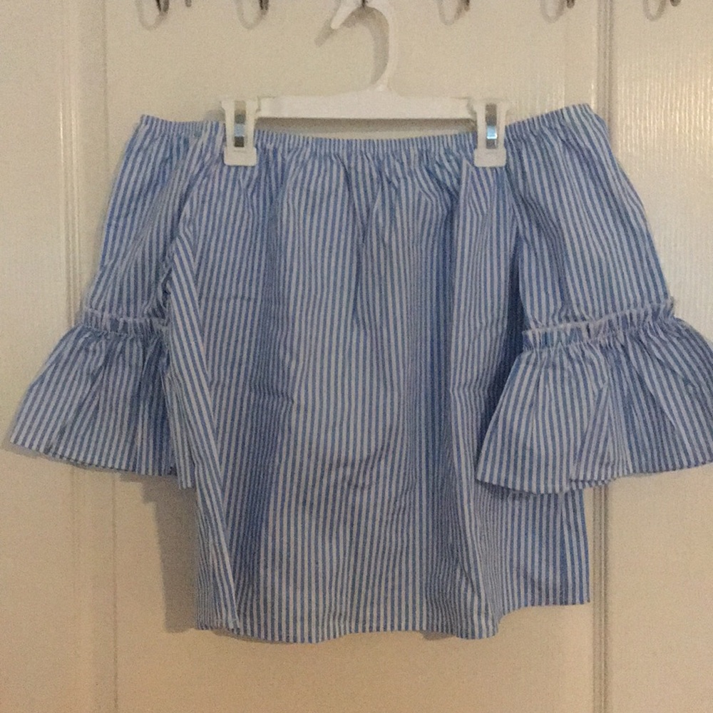 NWT Off the Shoulder Striped Blouse